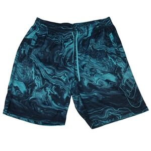 Nike SB Men's XXL Marble Print Athletic Shorts Blue Black‎ Drawstring Skate